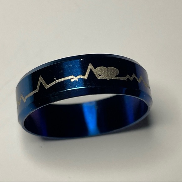 NWT Unisex Rings Men- Women 2PC SET STAINLESS STEEL SIZE 11 - Picture 10 of 16